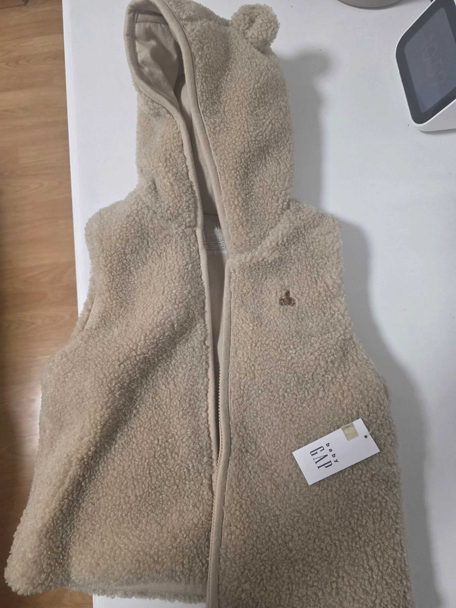 Chaleco polar GAP Baby con capucha | Osito | 18-24 meses | Como nuevo